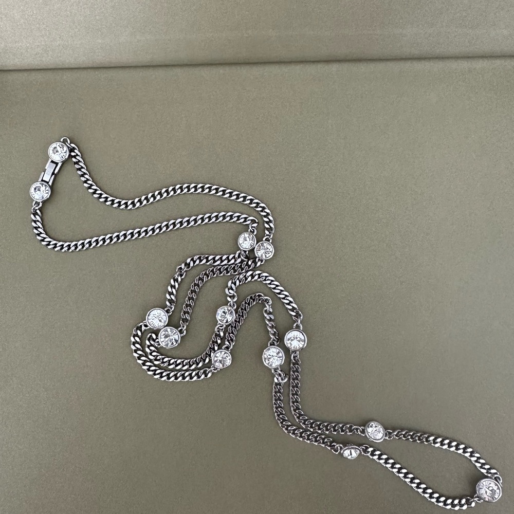 Givenchy Silver Necklace with Crystal Details